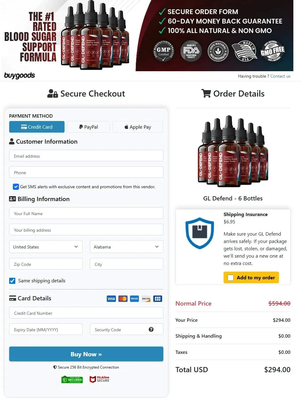Secure Checkout Form
